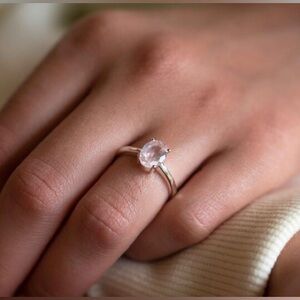 VEATGE rose quartz rose gold ring 6